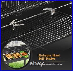 Large Rectangular BBQ Barbecue Steel Charcoal Grill Outdoor Patio