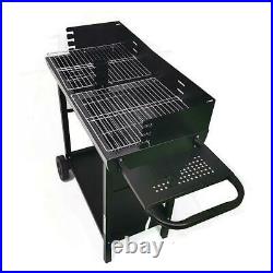 Large Rectangular BBQ Barbecue Steel Charcoal Grill Outdoor Patio Garden Party