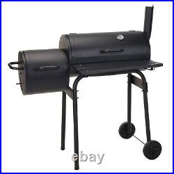 Large Round BBQ Smoker Barbecue Grill Portable Picnic Reusable Garden 2 Wheel