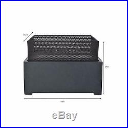 Large Steel Garden Patio Square Fire Pit Heater Table BBQ Camping Grill 38x54.5