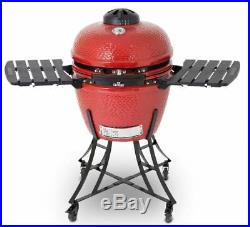 Louisiana Grills 24 (60 cm) Ceramic Kamado Charcoal Barbecue in Red + Cover