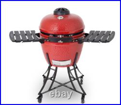 Louisiana Grills 24 Ceramic Kamado Charcoal Barbecue in Red + Cover BBQ Grill