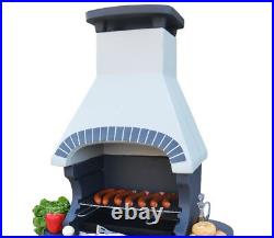 Masonry BBQ barbecue garden grill fireplace wood and charcoal cooking massive