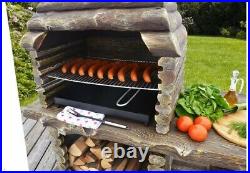 Masonry BBQ barbecue wood effect garden grill wood and charcoal cooking massive