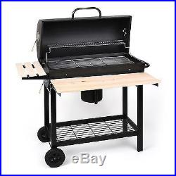 New BBQ Barbecue Smoker Charcoal Grill By OneConcept Trolley Outdoor Grilling