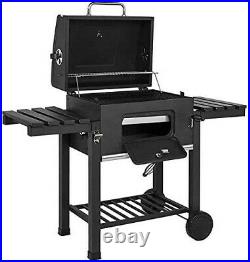 New XL BBQ Charcoal Barbecue Grill Steel Portable Wheels Outdoor Summer Party UK