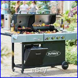OUTBACK Combi Duel Fuel Hooded 4 Burner Gas and Charcoal BBQ Grill