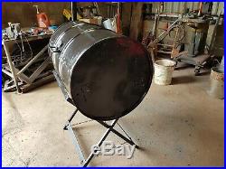 Oil Drum Charcoal BBQ Grill with folding stand and temperature gauge