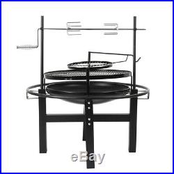 Outdoor BBQ Rotisserie Barbecue Grill Charcoal Wood Roast Stove Fire Pit Bowl