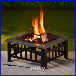 Outdoor Bbq Firepit Square Stove Patio Heater Grill Various Sizes Garden Brazier