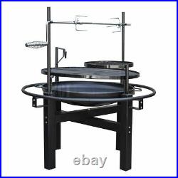 Outdoor Camping Fire Pit Bbq Barbecue Grill Rotisserie And Tool Set Portable