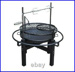 Outdoor Charcoal BBQ Grill With Rotisserie Barbecue Hot Spit Roast Fire Pit Bowl