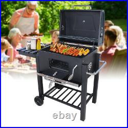 Outdoor Charcoal Grill Barbecue Stove Trolley Garden Patio BBQ Smoker Shelf Rack