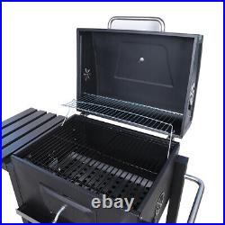 Outdoor Charcoal Grill Barbecue Stove Trolley Garden Patio BBQ Smoker Shelf Rack