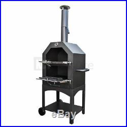 Outdoor Charcoal Pizza Oven & Toolset Steel Barbecue Smoker Wood Fired Bbq Grill