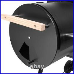 Outdoor Garden Charcoal Grill BBQ Trolley Wheels Smoker Shelf Side Steel-UK