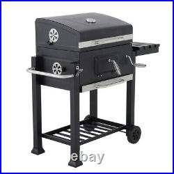 Outdoor Garden Large Charcoal Grill Barbecue BBQ Smoker With Trolley 113x46x100