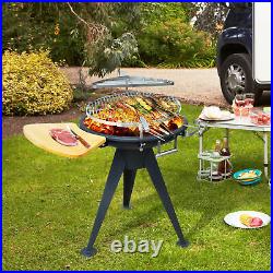 Outdoor Garden Patio Adjustable Barbecue Double Grill Charcoal BBQ Party Cooking