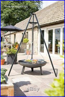 Outdoor Garden Patio Fire Pit Tripod Charcoal Firepit Adjustable Grill Patio Bbq