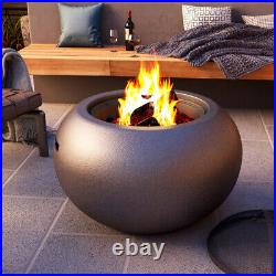 Outdoor Garden Patio Heater Stove Fire Pit Brazier BBQ Grill Bowl Faux Concrete