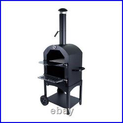 Outdoor Garden Pizza Oven Charcoal BBQ Grill 2-Tier Freestanding with Chimney