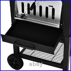 Outdoor Garden Pizza Oven Charcoal BBQ Grill 2-Tier Freestanding with Chimney