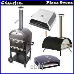 Outdoor Garden Pizza Oven Charcoal wood gas BBQ Grill 2 Freestanding Chimney