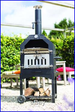Outdoor Pizza Oven Garden BBQ Smoker Bake Bread Heater Stone Patio Chimney Grill
