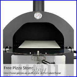Outdoor Pizza Oven Garden Chimney Charcoal BBQ Smoker 2-Tier Large Freestanding
