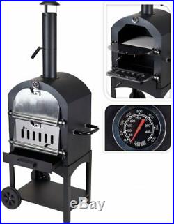 Outdoor Pizza Oven Garden Chimney Charcoal BBQ Smoker Bread Oven Portable Grill