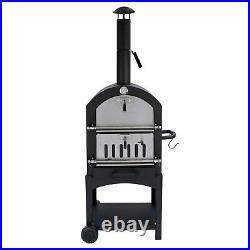Outdoor Pizza Oven Garden Chimney Charcoal BBQ Smoker Grill Freestanding 2 Tier