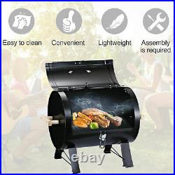 Outsunny 20 Portable Outdoor Camping Charcoal Barbecue Grill with Wooden Handles