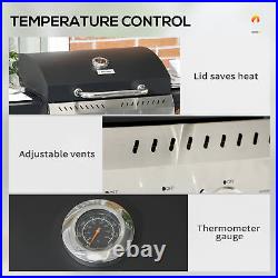 Outsunny 3+1 Burner Propane Gas Barbecue Grill with Thermometer, Bottle Opener
