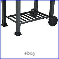 Outsunny Charcoal Grill BBQ Barbecue Trolley Garden Backyard With Shelves Wheels
