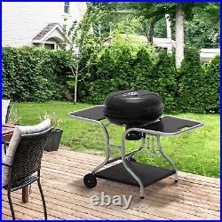 Outsunny Garden Charcoal Barbecue Grill Trolley BBQ Patio Heating with Wheels
