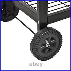 Outsunny Portable Outdoor Charcoal BBQ Grill Cart 2 Rolling Wheels