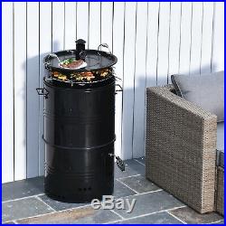 Outsunny Vertical Removable Charcoal Smoking Grill BBQ with Cover Outdoor Camping