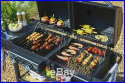 PREMIUM GARDEN BARBECUE Dual Fuel Gas and Charcoal Grill BBQ with 2 Burners