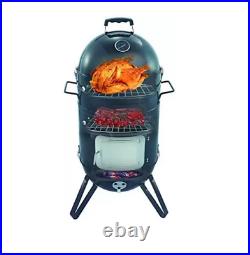 Peng Premium Barrel Style Charcoal Barbeque Grill & Smoker For Outdoor Camping