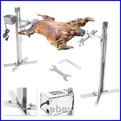 Pig Chicken Rod Charcoal BBQ Large Grill Rotisserie Spit Roaster 15W Motor Kit