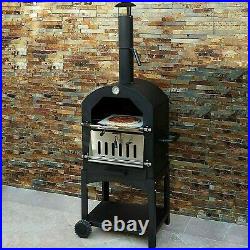 Pizza Oven / Grill Charcoal Wood Outdoor Garden Chimney BBQ Smoker Stone Baked