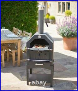 Pizza Oven Outdoor Wood Portable BBQ Garden Charcoal Grill Patio Chimney Smoker