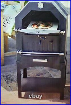 Pizza Oven Outdoor Wood Portable BBQ Garden Charcoal Grill Patio Chimney Smoker
