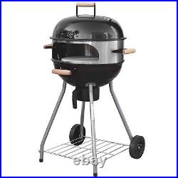 Portable 18 Charcoal Kettle BBQ Grill Pizza Ring Rotisserie Barbecue Cooking