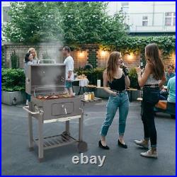 Portable BBQ Barbecue Grill Trolley Barbecue Patio Outdoor Garden Heating Smoker