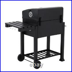 Portable BBQ Barbecue Grill Trolley Barbecue Shelf Patio Outdoor Heating Smoker