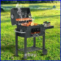 Portable BBQ Barbecue Grill Trolley Patio Outdoor Garden Heating Smoker With Wheel