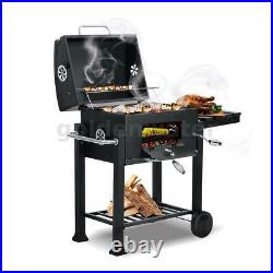 Portable BBQ Barbecue Grill Trolley Patio Outdoor Garden Heating Smoker With Wheel