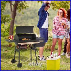 Portable Charcoal BBQ Grill Steel Offset Smoker Combo Backyard