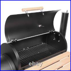Portable Charcoal BBQ Grill Steel Offset Smoker Combo Outdoor Garden Backyard UK